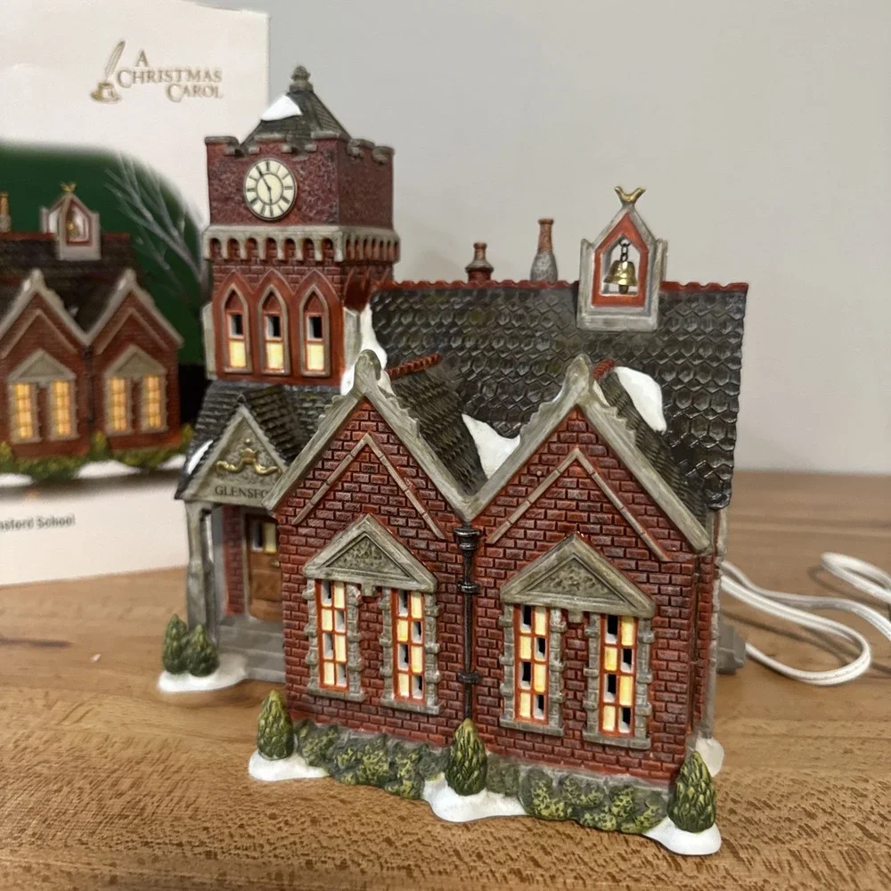 Department 56 Dickens Village Glensford School  805514 Christmas Lighted VTG
